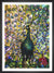 Peacock Window by Tiffany Studios. Framed art print.