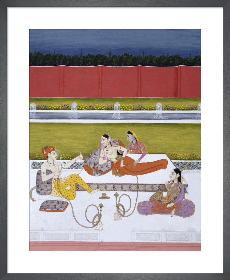 A prince and lady on a terrace, c.1770 by Unknown artist. Framed art print.