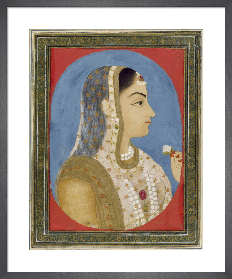 Mughal miniature, 18th century by Unknown artist. Framed art print.