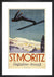 St Moritz & Engadine by Unknown artist. Framed art print.