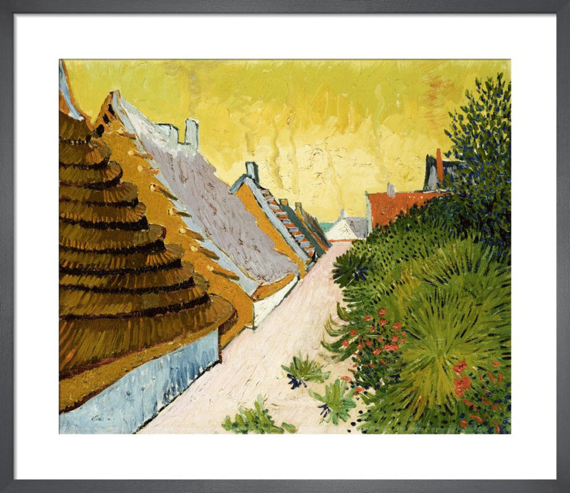 Farmhouses at Saintes-Maries, June 1888 by Vincent Van Gogh. Framed art print.