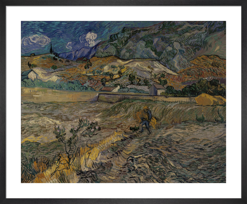 Landscape at St Remy by Vincent Van Gogh. Framed art print.