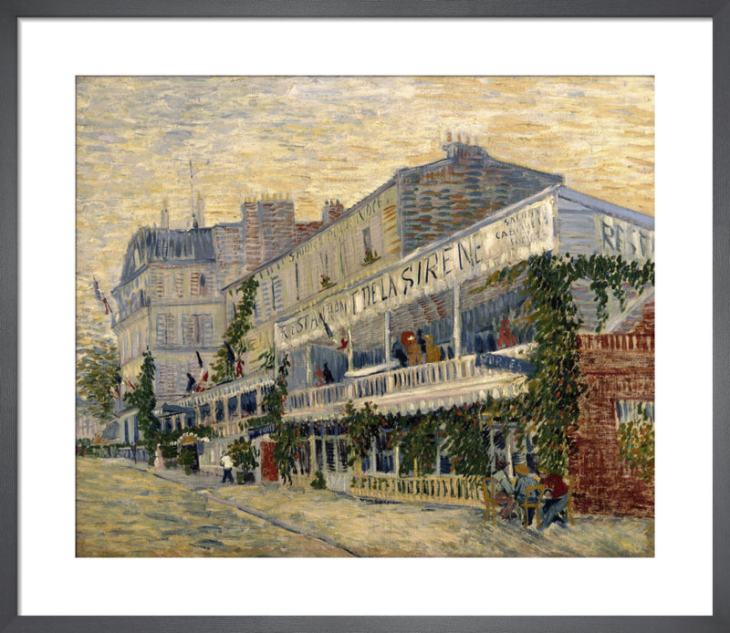 Restaurant de la Sirene at Asnieres 1887 by Vincent Van Gogh. Framed art print.