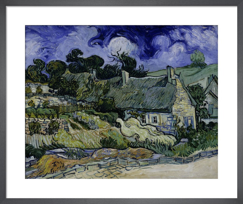 Straw-decked houses in Auvers-sur-Oise by Vincent Van Gogh. Framed art print.