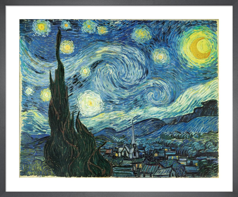 The Starry Night by Vincent Van Gogh. Framed art print.