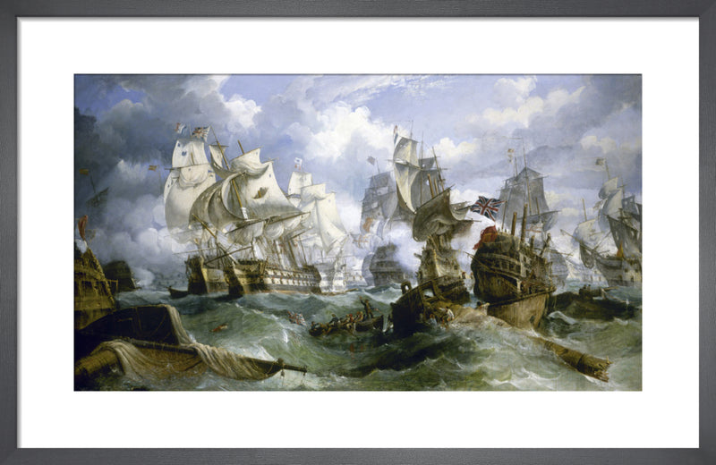 The Battle Of Trafalgar by William Stuart. Framed art print.