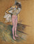 A Dancer adjusting her Leotard by Henri de Toulouse-Lautrec. Unframed art print.
