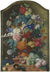 Flowers in a Terracotta Vase by Jan van Huysum. Unframed art print.
