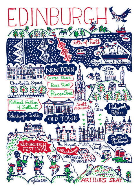 Edinburgh by Julia Gash. Unframed art print.
