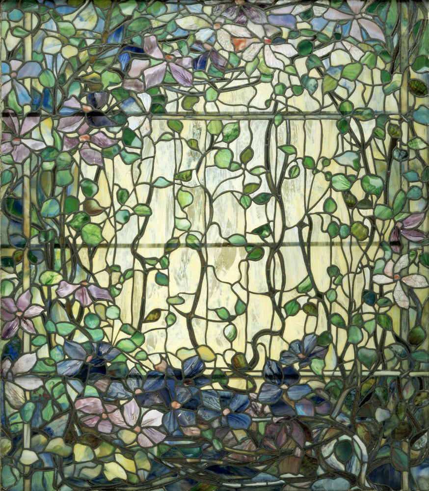 Stained Glass with Clematis c.1900 - Louis Comfort Tiffany Print