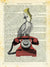 Cockatoo on Telephone by Marion McConaghie. Unframed art print.