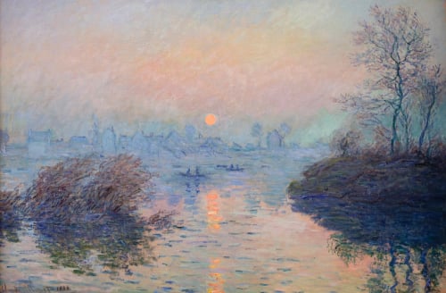 Sunset on the Seine at Lavacourt, 1880' Framed Print by Claude Monet