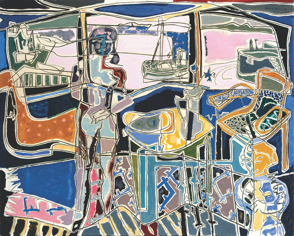 Harbour Window with Two Figures St Ives: July 1950 - Patrick Heron