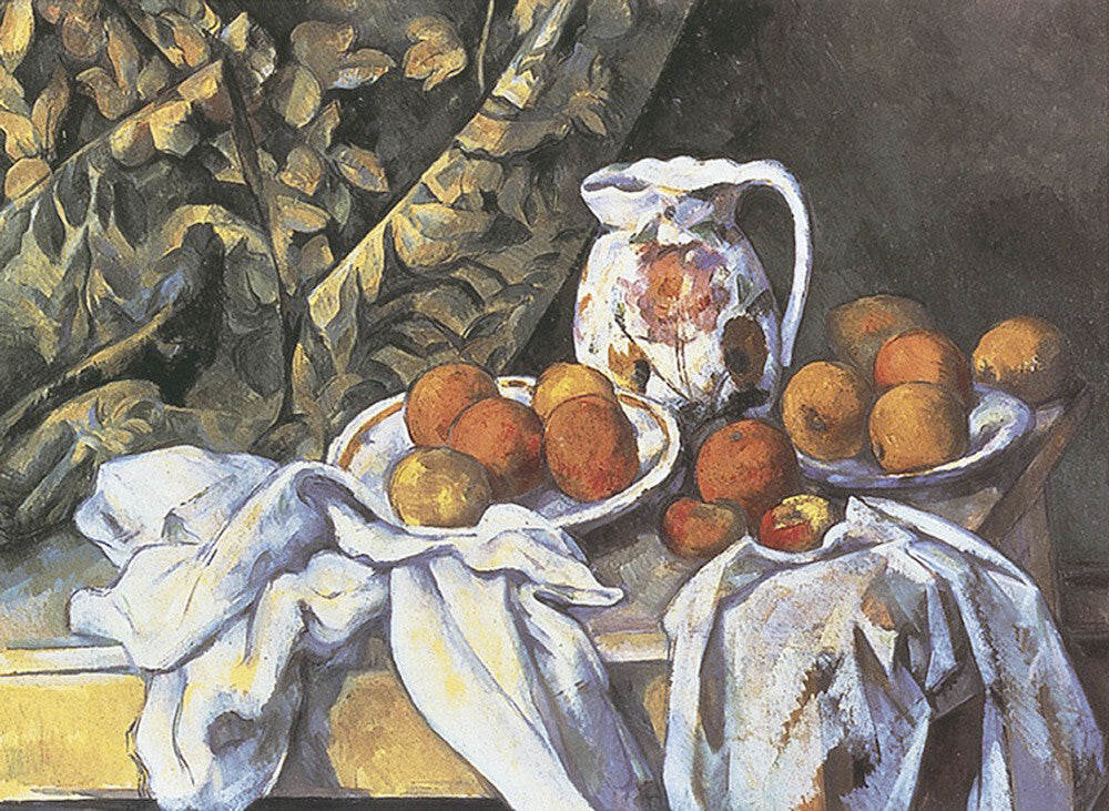 Still Life with Curtain and Fruit - Paul Cézanne Print