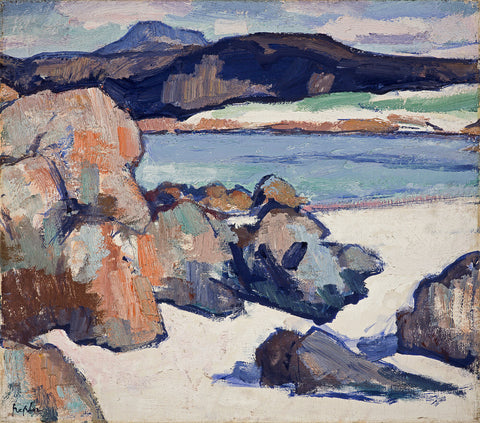 Iona Landscape: Rocks by Samuel John Peploe. Framed art print.